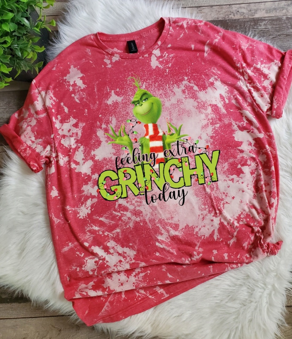 Feeling Extra Grinchy Today Bleached Tee