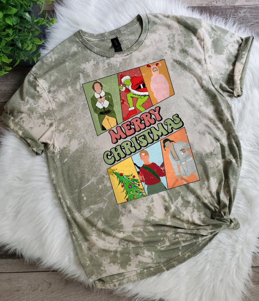 Christmas Movie Characters Bleached Tee