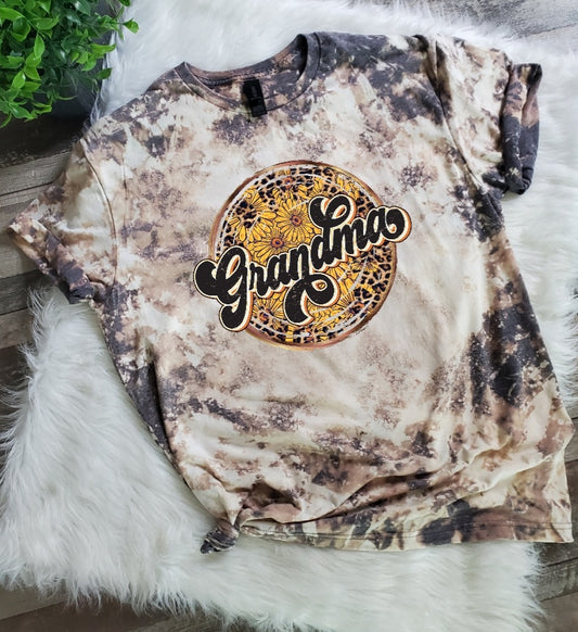 Grandma Sunflower Bleached Tee