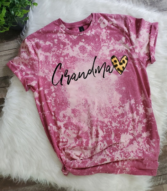 Grandma Leopard Bleached Tee