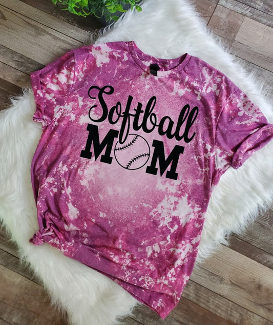 Softball Mom Bleached Tee