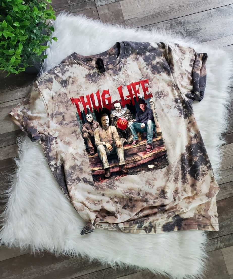 Thug Life Halloween Bleached Tee