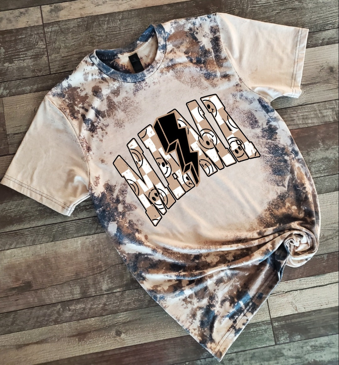 Mama Smiley Cowhide Bleached tee