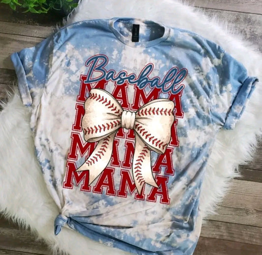 Baseball Mom Bleached Tee