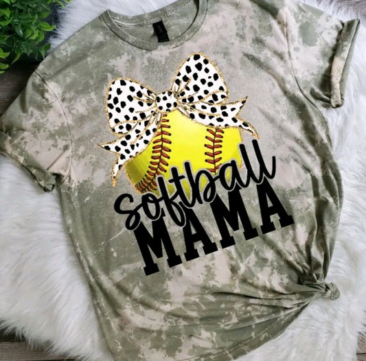 Softball Mom Bleached Tee